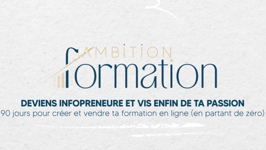 Bannière graphique représentant la formation en ligne Ambition Formation d'Ambition Féminine.